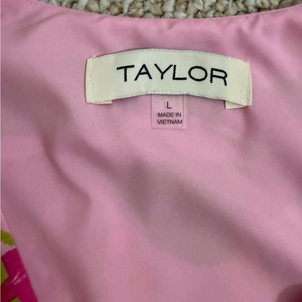 Taylor Floral Pink and Green Midi Dress L - Picture 2 of 8